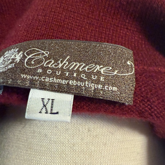 Cashmere Boutique Men’s Cashmere Collared Button-Neck, Brick-Red, XL - Picture 3 of 9